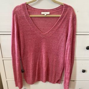 White and Warren Linen Sweater